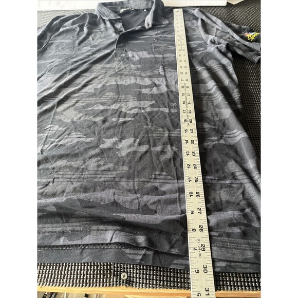 Travis Mathew Shirt Adult XXL Black Gray Camo Stretch Golf Polo Performance Mens - Picture 5 of 8